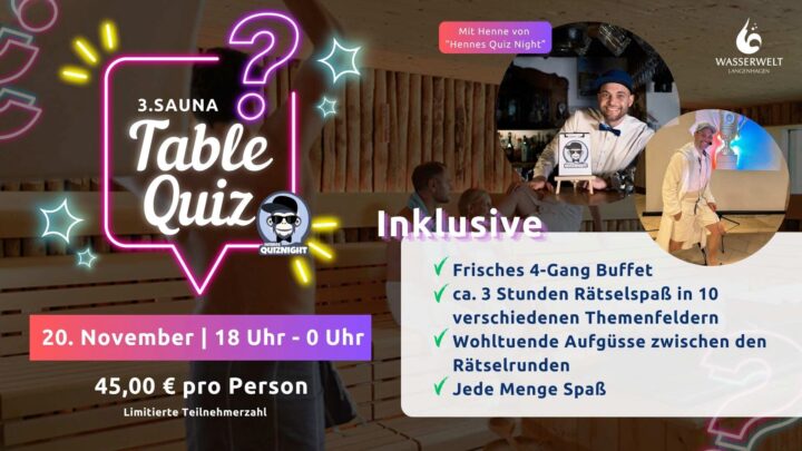 3. Sauna Table Quiz